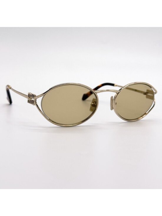 NEW MIU MIU SUNGLASSES MU52YS ZVN10R WOMEN GOLD/CREAM MU 52YS, SMU 52Y EYEWEAR